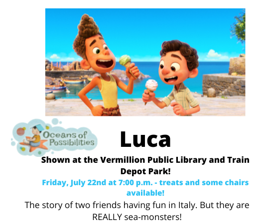 Luca movie shown Friday, July 22nd at Vermillion Library
