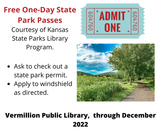 Free one day park passes available at the library